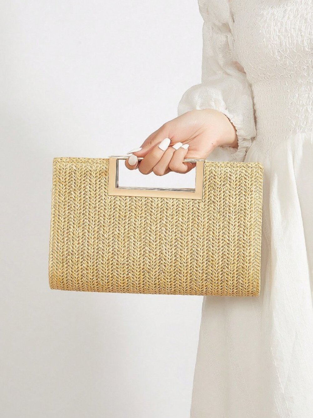 Khaki Vacation Women's Woven purse with strap - Picture 1 of 9
